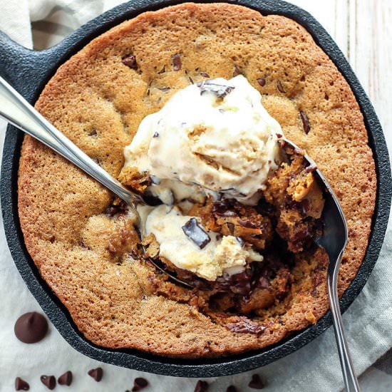 Chocolate Chip Skillet Cookie - Recipe photo by fitmittenkitchen