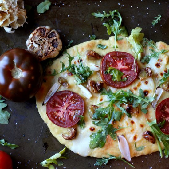 Roasted Garlic Pizza - Recipe photo by thewoodenskillet