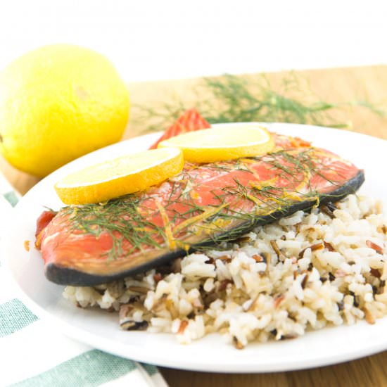 Lemon Dill Plank Salmon - Recipe photo by GentlemanatHome