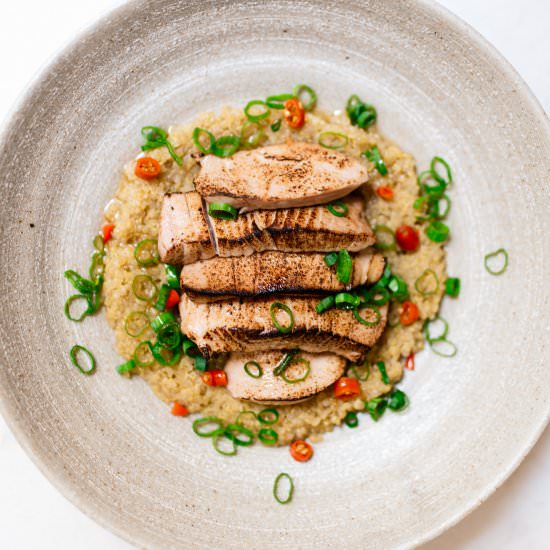 Seared Tuna Quinoa Bowl - Recipe photo by whiskeyandsoba