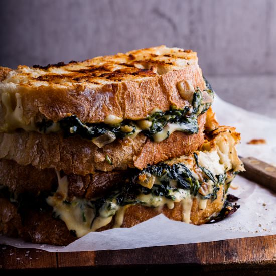 Creamed Spinach Grilled Cheese - Recipe photo by Simply Delicious