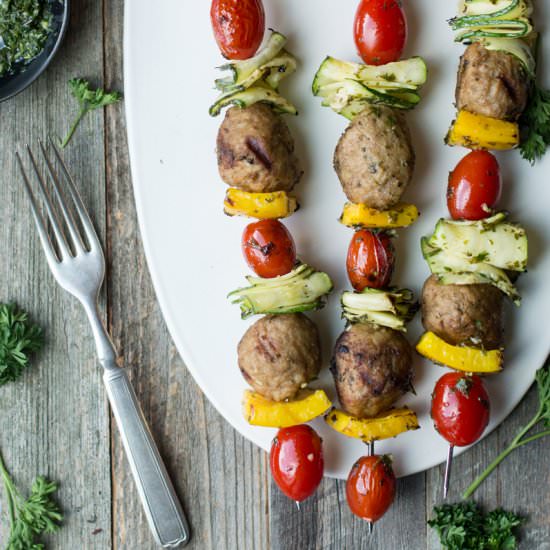 Chicken Meatball Skewers - Recipe photo by superman cooks
