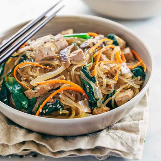 Japchae Korean Glass Noodles - Recipe photo by Jessica Gavin