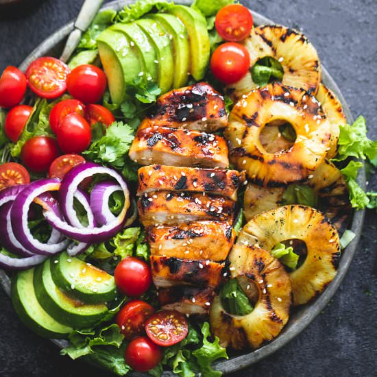 Grilled Teriyaki Chicken Salad - Recipe photo by CremedelaCrumb