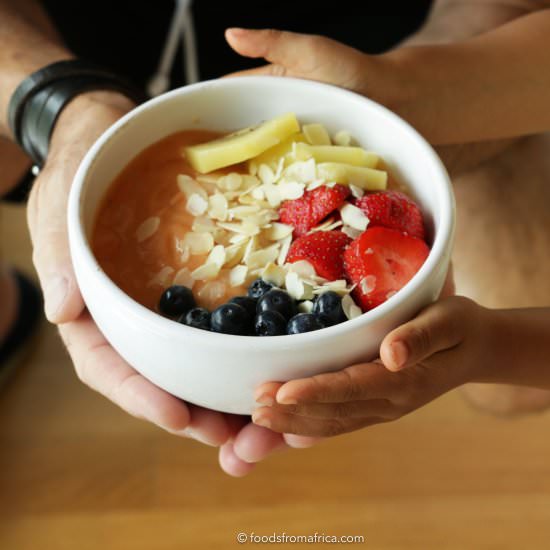 Papaya and Fonio Smoothie Bowl - Recipe photo by foodsfromafrica