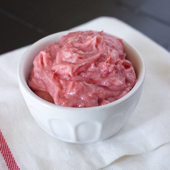 Rhubarb Compound Butter - Recipe photo by KneadingHome