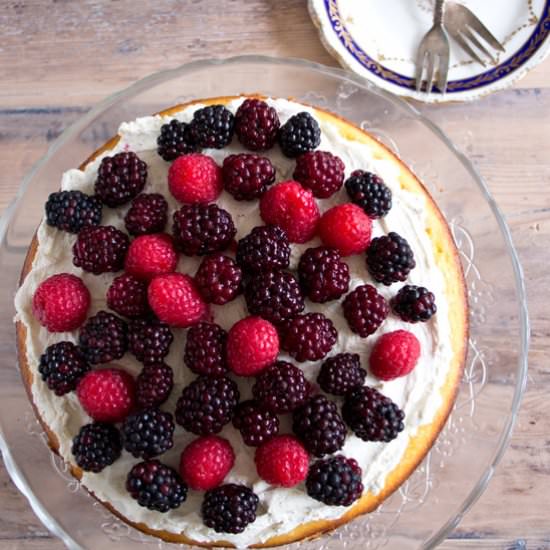 Healthy Almond Berry Cake - Recipe photo by Sugar Free Londoner