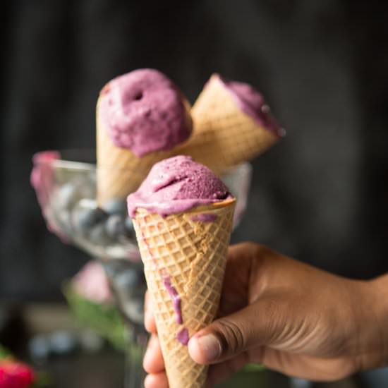 Blueberry Ice Cream - Recipe photo by FlavzCorner