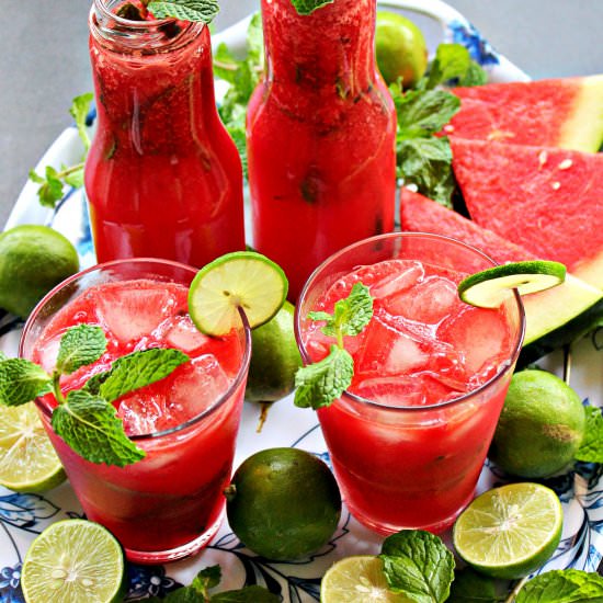 Watermelon, Lime and Mint Juice - Recipe photo by featsoffeasts