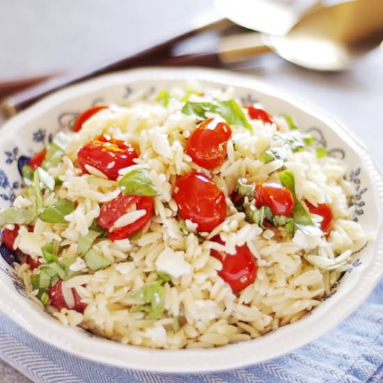 30 Minute Orzo Pasta Salad - Recipe photo by thecharmingdetroiter