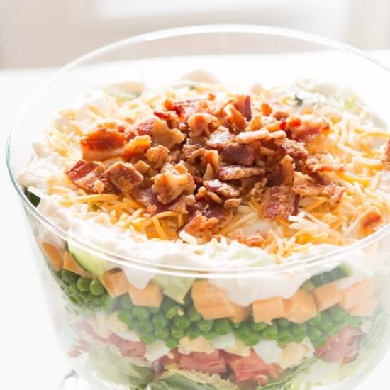 7 layer pea salad - Recipe photo by sweetbasil