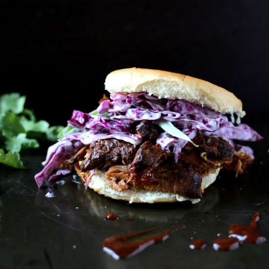 Smoked Pulled Pork Sandwich - Recipe photo by thewoodenskillet