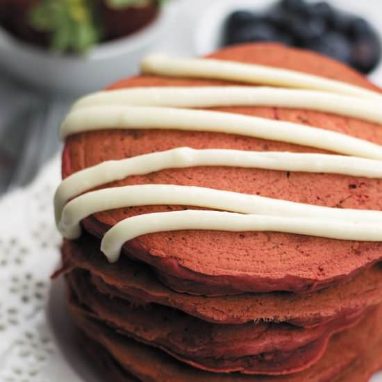 Eggless Red Velvet Pancakes - Recipe photo by naivecookcooks
