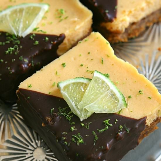Chocolate Dipped Key Lime Pie Bars - Recipe photo by yummycrumble