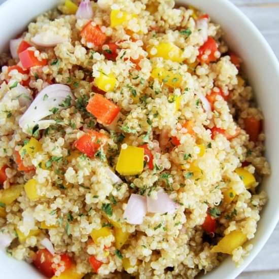 Quinoa and Pepper Pilaf - Recipe photo by thetastybite