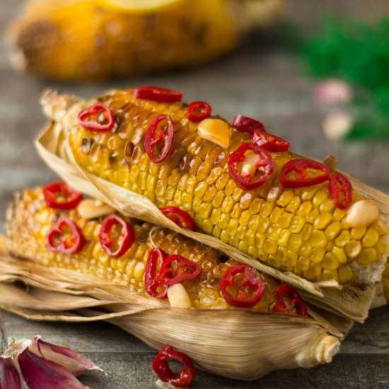 Chili Flavored Corn on the Cob - Recipe photo by rollingspoons