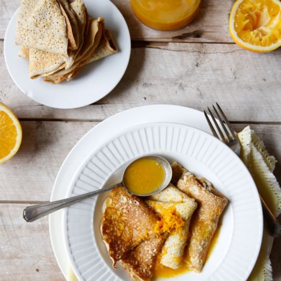 Crepe Suzzete - Recipe photo by A Conscious Collection