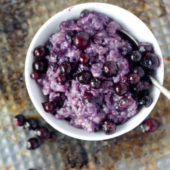 Blueberry Muffin Oatmeal Pudding - Recipe photo by einepriselecker