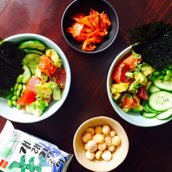 Ahi Tuna and Avocado Sashimi Bowls - Recipe photo by Honeybutterandricotta