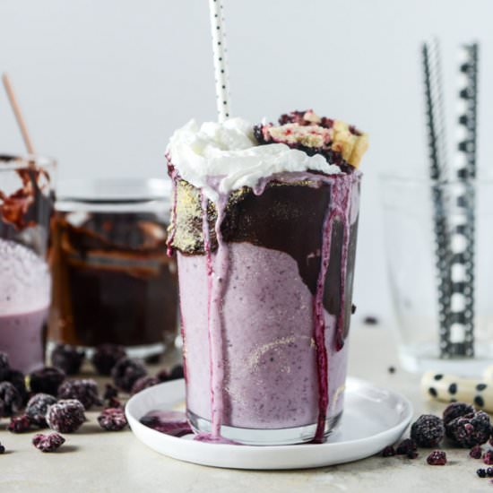 Black Raspberry Pie Milkshakes - Recipe photo by HowSweetEats
