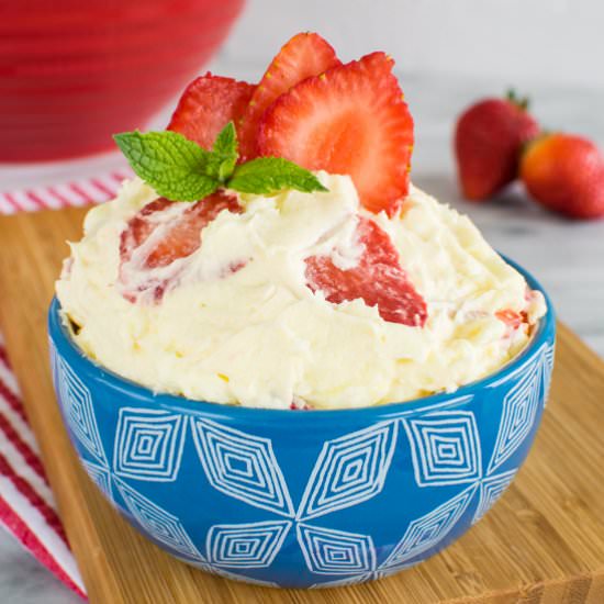 Strawberry Lemon Cheesecake Salad - Recipe photo by BruCrewLife