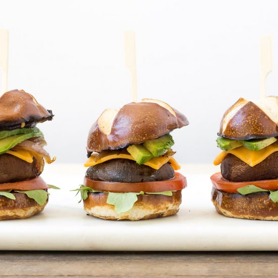 Bbq Portobello Pretzel Sliders - Recipe photo by On The DF