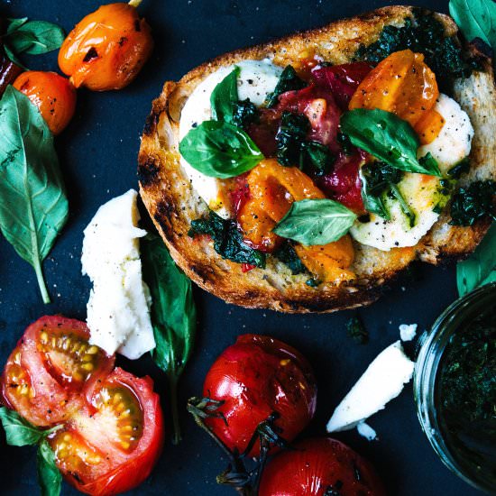 Char-Grilled Tomato Bruschetta - Recipe photo by ALifeWellConsumed