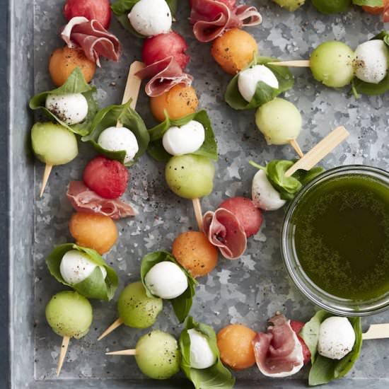 Melon Caprese Skewers - Recipe photo by gdalkin