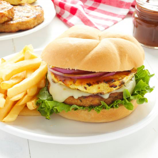 Hawaiian Teriyaki Fish Burgers - Recipe photo by busybakerblog