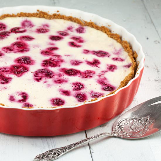 Raspberry Quark Pie - Recipe photo by ohmydish