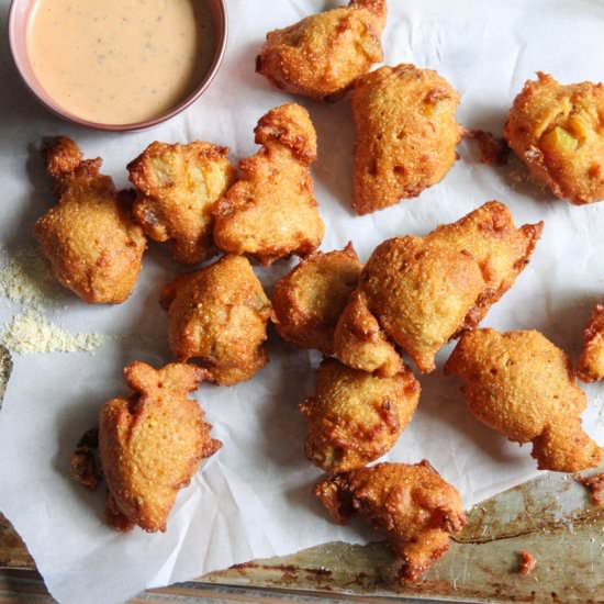 Fried Green Tomato Hush Puppies - Recipe photo by Jess Pryles