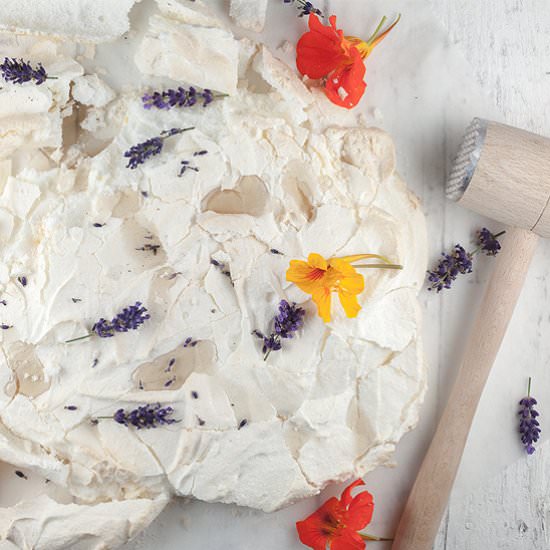Lemon Pavlova with Lavender Syrup - Recipe photo by ohmydish