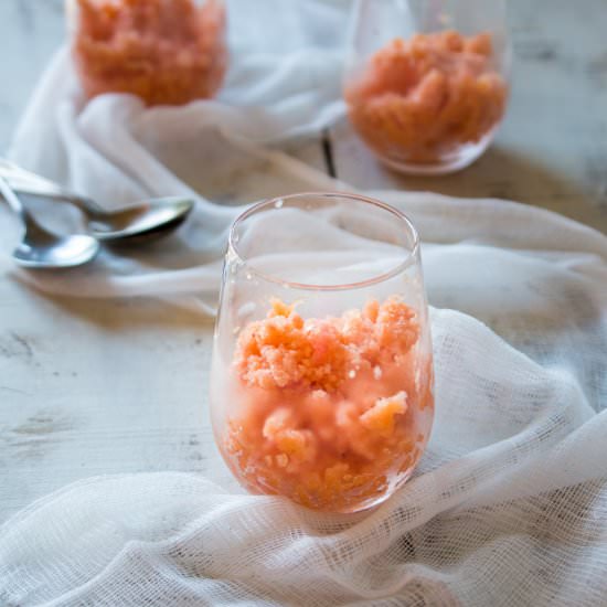 Summer Peach Strawberry Granita - Recipe photo by OurItalianTable