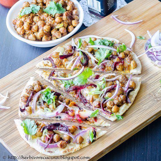 Chole Naan Pizza - Recipe photo by Herbivore Cucina
