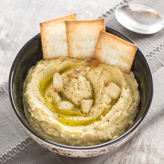 Roasted Garlic Parmesan Hummus - Recipe photo by Watch Learn Eat