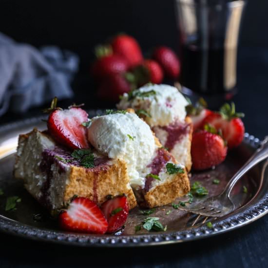 Goat Cheese Cakes with Strawberries - Recipe photo by griermountain