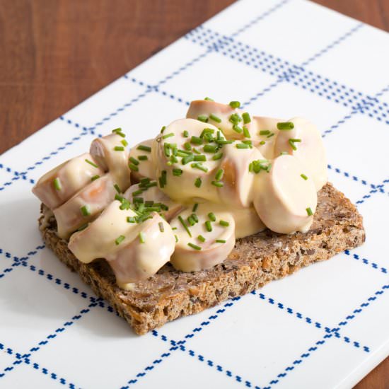 Pølsesalat – Danish Sausage Salad - Recipe photo by SweetSourSavory