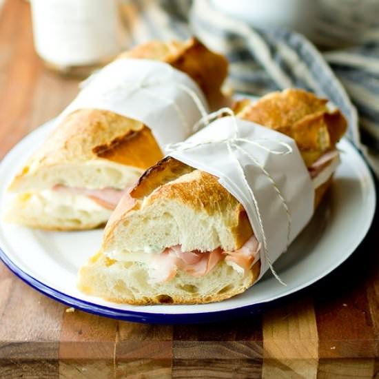 Ham and Brie Baguettes - Recipe photo by TheGourmetGourmand