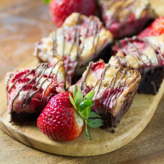 Strawberry Chocolate Dream Bars - Recipe photo by noshingwiththenolands