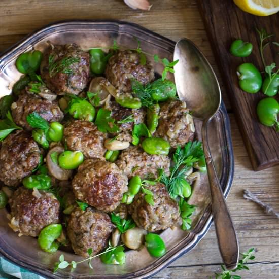 Meatballs with Broad Beans - Recipe photo by every cake you bake