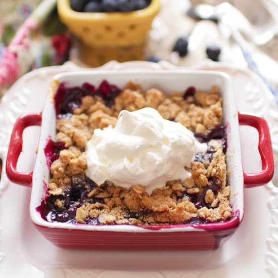 Blueberry Crumble For One - Recipe photo by One Dish Kitchen