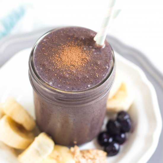 Chocolate-Blueberry Smoothie - Recipe photo by Homemade Nutrition