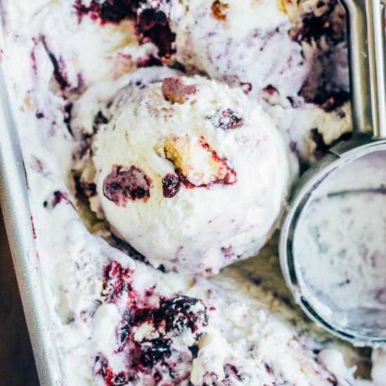 No-Churn Blueberry Pie Ice Cream - Recipe photo by thewholebite