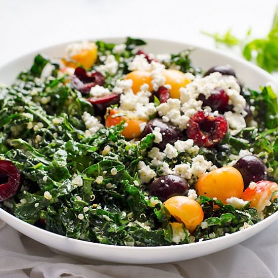 Sweet Cherry Shredded Kale Salad - Recipe photo by ifoodreal