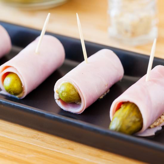 Ham Wrapped Cornichons - Recipe photo by thepkpway