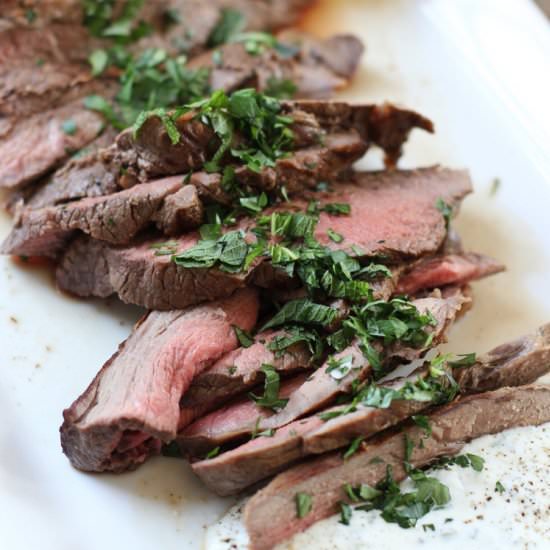 Grilled leg of lamb - Recipe photo by thepasticheblog