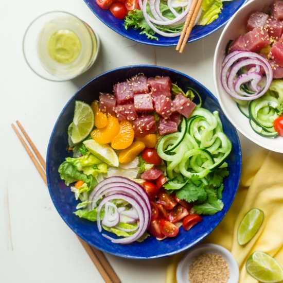 Whole30 Citrus Tuna Ceviche Bowls - Recipe photo by foodfaithfitness