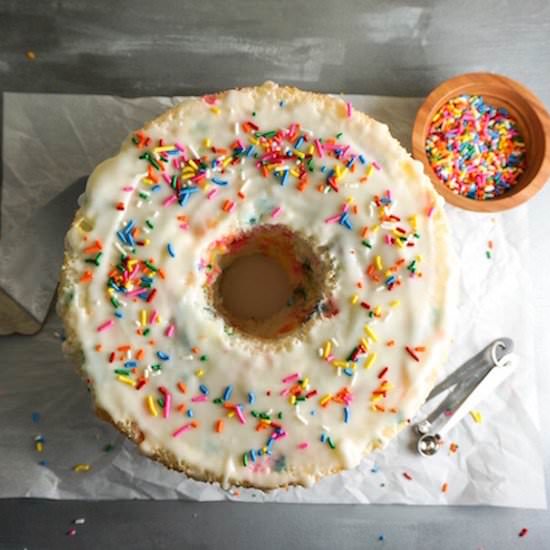 Angel Food Funfetti Cake - Recipe photo by loveandrisotto