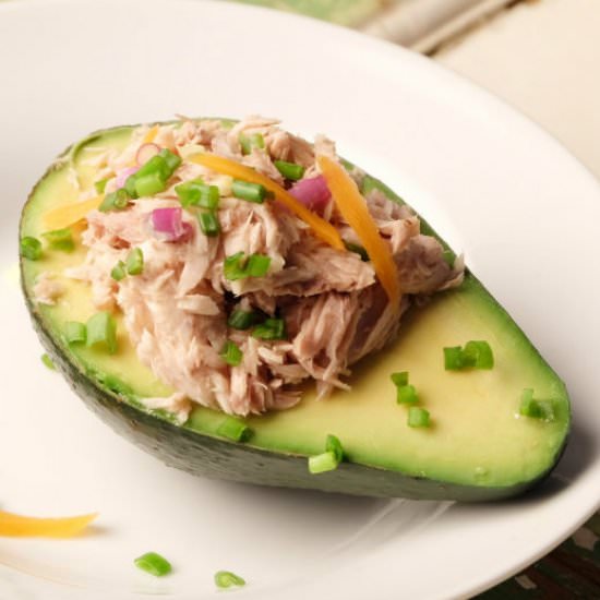 Spring Onion Tuna Stuffed Avocado - Recipe photo by biohackers recipes