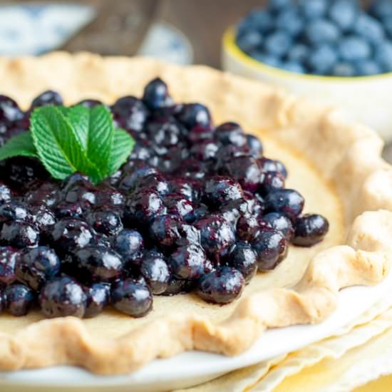 Fresh Blueberry Buttermilk Pie - Recipe photo by MamaGourmand
